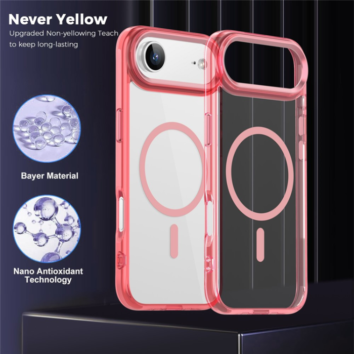 A-One Brand - iPhone Air Mobilskal MagSafe TPU+PC - Transparent Rosa
