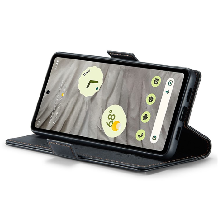 Caseme - Caseme Google Pixel 7A Plånboksfodral RFID Litchi - Svart