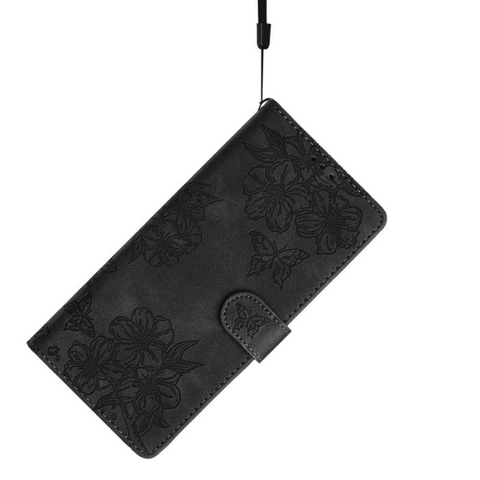 OEM - Mobilskal till Samsung Galaxy S26 Ultra KonstLäder Fjärilsmönster - Svart