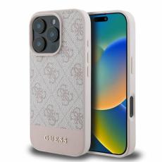 Guess - Guess iPhone 16 Pro Mobilskal 4G Bottom Stripe - Rosa