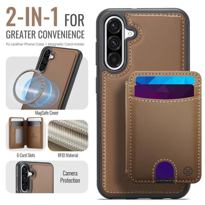 OEM - JEEHOOD Samsung Galaxy A26 5G Mobilskal KonstLäder - Brun