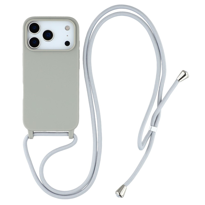 A-One Brand - iPhone 17 Pro Max Mobilskal TPU Shockproof med Lanyard - Grå