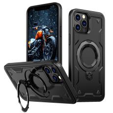 N/A - Mobilskal till iPhone 12 Pro Plast Milit&auml;rt Skydd Med St&auml;ll - Svart