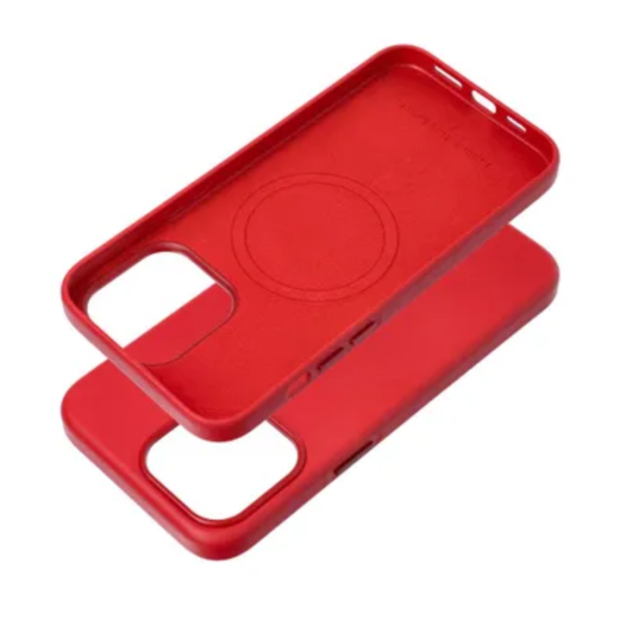 OEM - iPhone 15 Pro Mobilskal Magsafe Läder - Röd