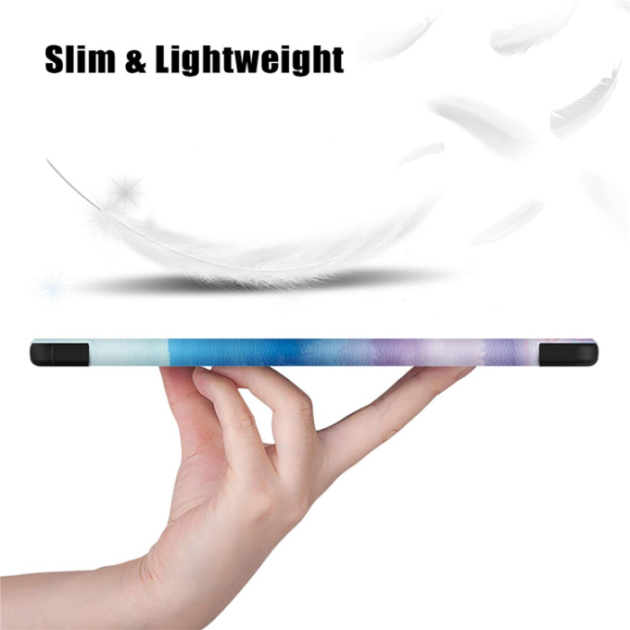 A-One Brand - Galaxy Tab A9 Fodral Pattern Printing Tri-fold Konstläder