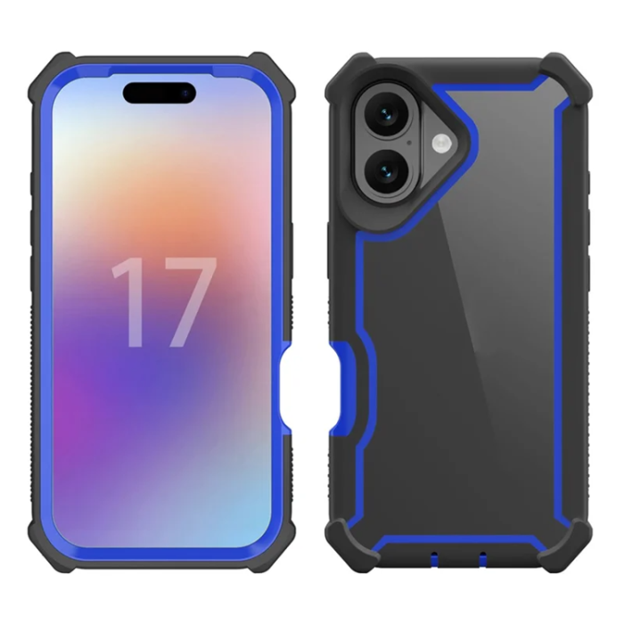A-One Brand - iPhone 17 Mobilskal TPU + PC Shockproof - Svart/Blå