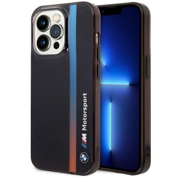BMW iPhone 14 Pro Max Mobilskal IML Tricolor Stripe - Svart | 2353 | AlltMobil