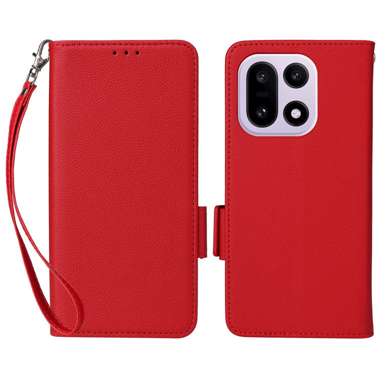 OnePlus 15 5G Plånboksfodral Litchi Texture Konstläder (Röd) | 2353 | AlltMobil