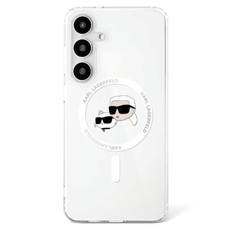 Karl Lagerfeld Galaxy S25 Plus Mobilskal MagSafe Karl & Choupette Logo - Vit | 2353 | AlltMobil