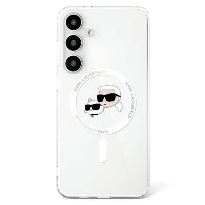 KARL LAGERFELD - Karl Lagerfeld Galaxy S25 Mobilskal MagSafe Karl & Choupette Printed Logo - Vit