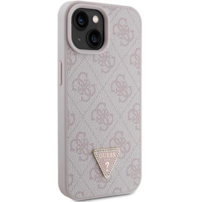 Guess - Guess iPhone 15 Mobilskal Triangle Strass - Rosa