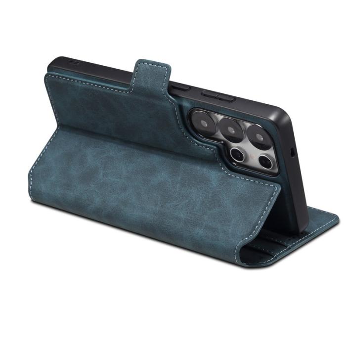 DENIOR - DENIOR B06 Samsung Galaxy S25 Ultra Plånboksfodral Konstläder + TPU Blå