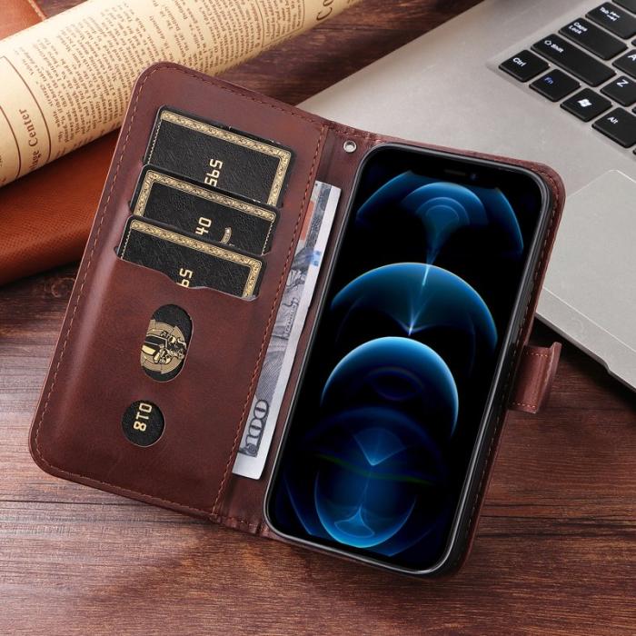 OEM - ABEEL Mobilskal till Samsung Galaxy S26 Ultra KonstLäder Med Fickor - Brun