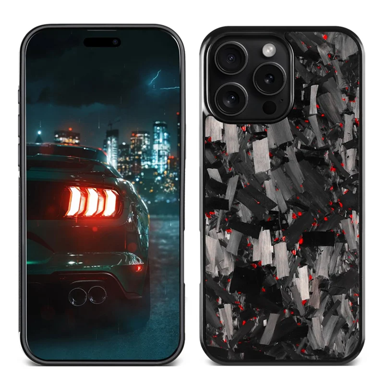 iPhone 16 Pro Max Mobilskal MagSafe Aramid Fiber Large Texture - Röd | 2353 | AlltMobil