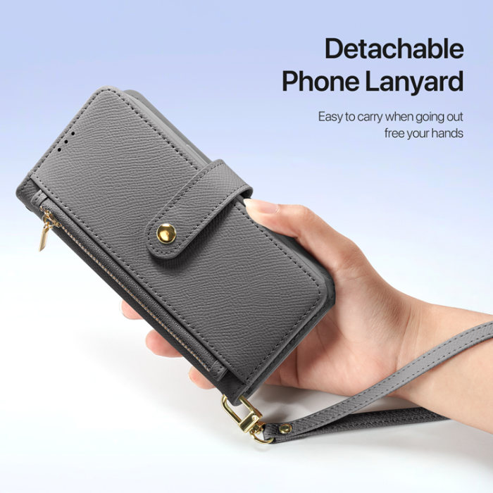 Dux Ducis - Dux Ducis iPhone 17 Plånboksfodral Magsafe Detachable Lawa - Grå