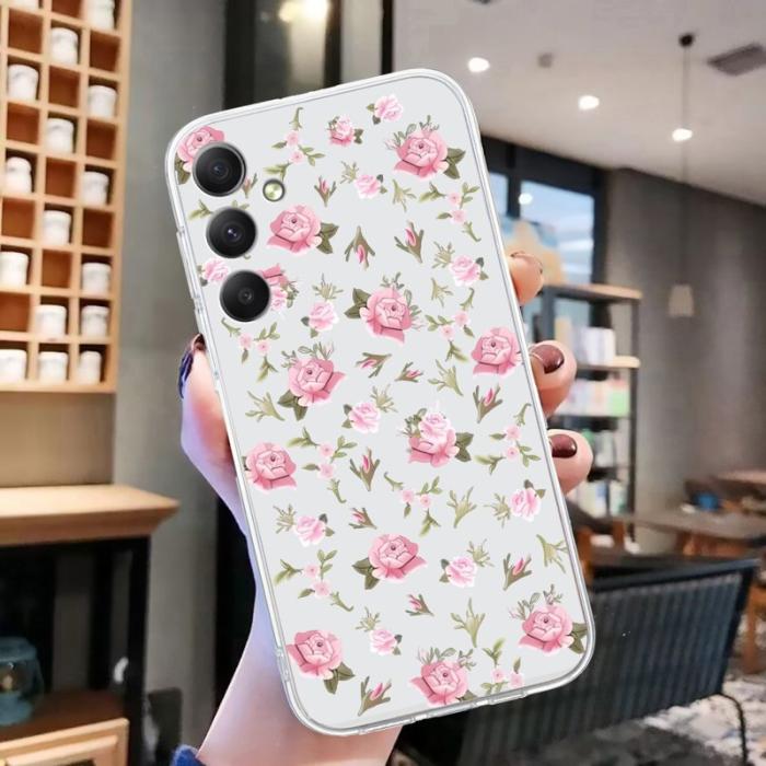 OEM - Mobilskal till Samsung Galaxy S26+ Mjuk TPU Mönstertryck - Rosa Blommor