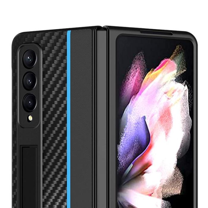 OEM - Galaxy Z Fold 4 Skal Carbon Fiber Kickstand - Gul