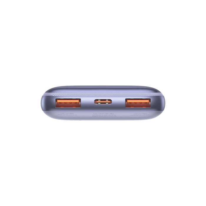 BASEUS - Baseus Powerbank 10000mAh 20W Bipow Pro Med USB-C Kabel - Lila