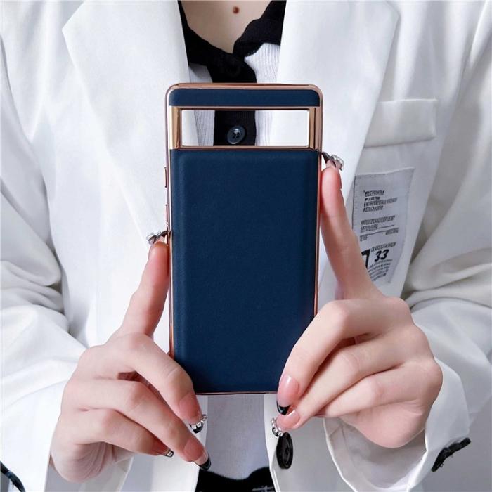 OEM - Google Pixel 7 Skal Äkta Läder Electroplating - Grön