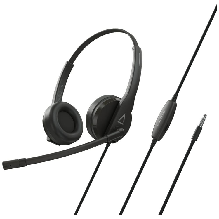 Creative On-Ear Hörlurar Med USB Mikrofon - Svart