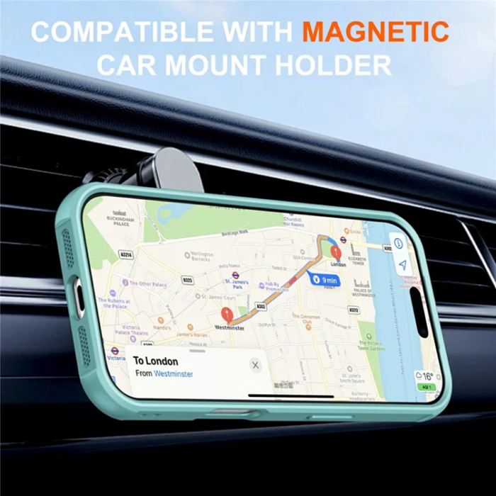 A-One Brand - iPhone 17 Pro Max Mobilskal MagSafe Kickstand TPU + PC - Lake Blå