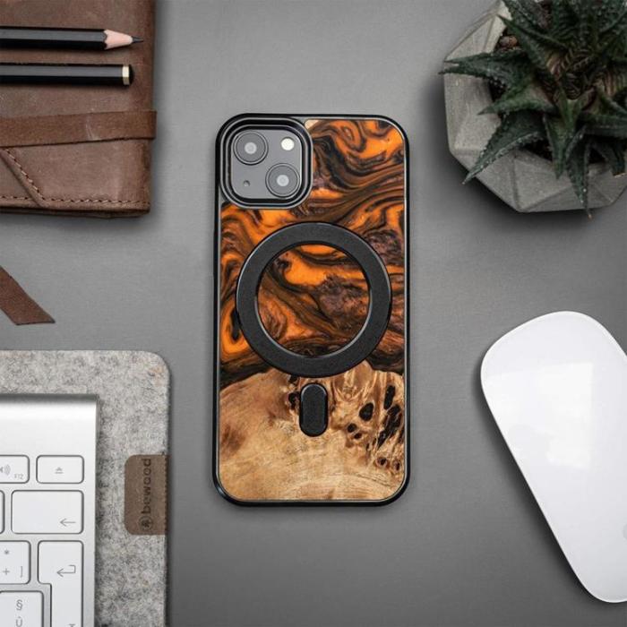 Bewood - Bewood iPhone 13 Mobilskal Magsafe Unique Orange - Svart