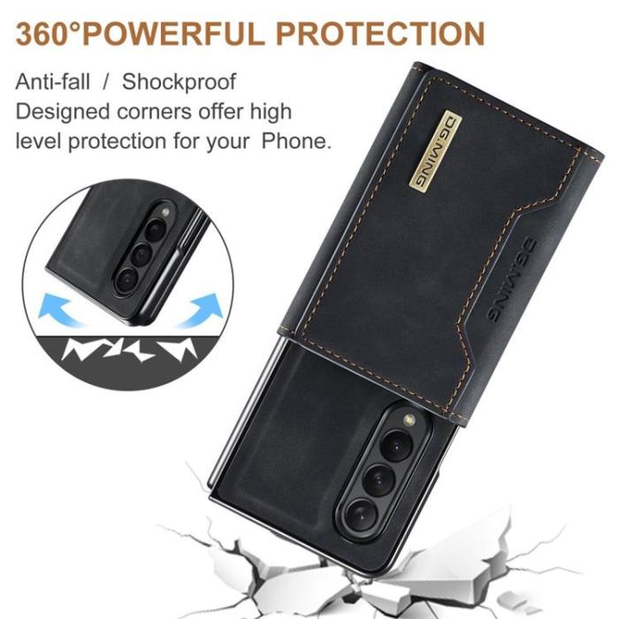 DG.MING - DG.MING Galaxy Z Fold 3 Plånboksfodral M2 Magnetic Kickstand - Svart