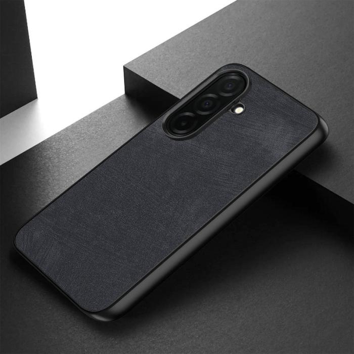OEM - Mobilskal för Samsung Galaxy S26 Plus Stötbeständig Slim Retro Konstläder Svart