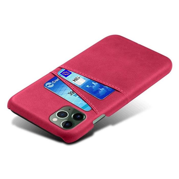 OEM - iPhone 14 Pro Skal Korthållare PU Läder - Magenta