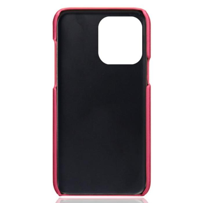 OEM - iPhone 14 Pro Skal Korthållare PU Läder - Magenta