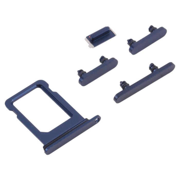 UTGATT1 - iPhone 13 Mini Simkortshållare (Dual) + Sidoknappar - Blå