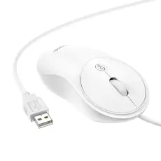 Hoco - Hoco Tr&aring;dbunden Mus USB-A 1.5 m GM13 - Vit