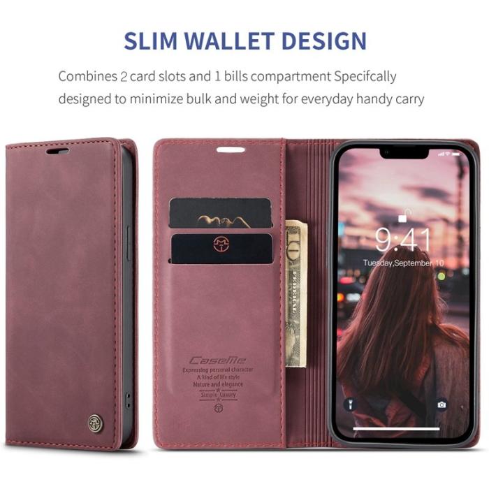Caseme - CASEME 013 Flip Case för iPhone 14 Plus 6.7 tum Röd