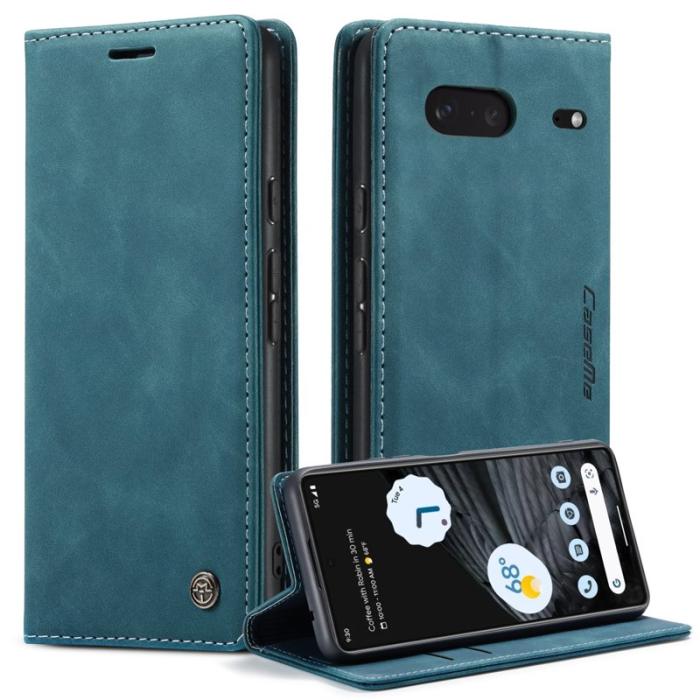 Caseme - CASEME 013 Flip Konstläder Plånboksfodral för Google Pixel 7 5G - Blå