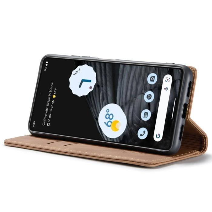Caseme - CASEME 013 Flip Konstläder Plånboksfodral för Google Pixel 7 5G - Brun