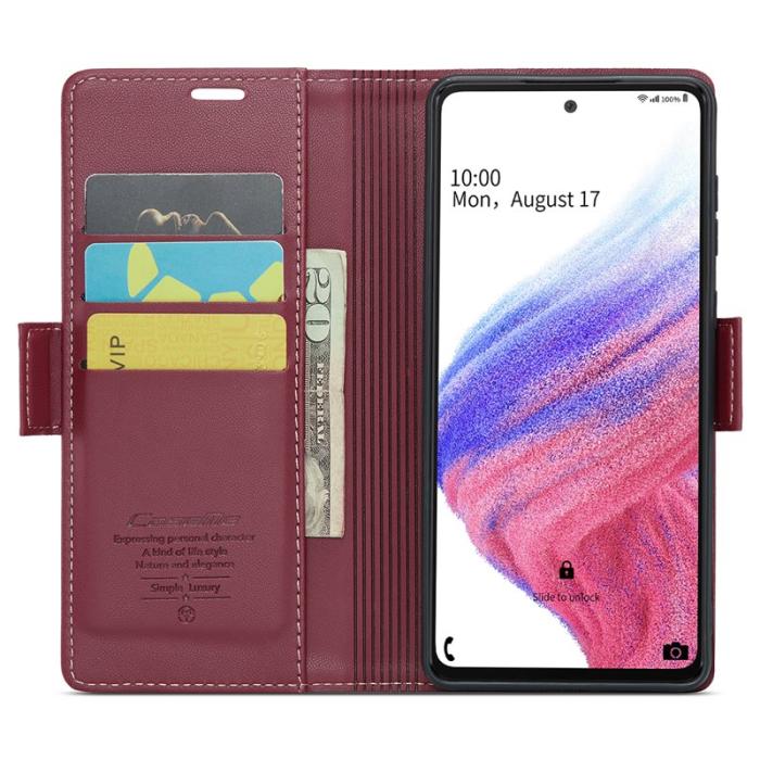 Caseme - CASEME Plånboksfodral Konstläder för Samsung Galaxy A53 5G - Röd