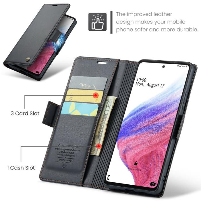 Caseme - CASEME Plånboksfodral Konstläder för Samsung Galaxy A53 5G - Svart