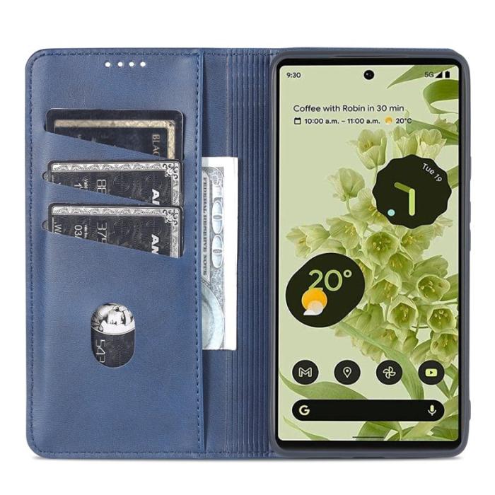 AZNS - AZNS Google Pixel 6 Pro Plånboksfodral i Konstläder - Blå