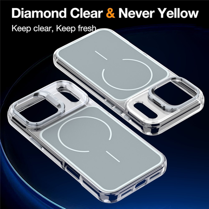 A-One Brand - iPhone 17 Pro Max Mobilskal MagSafe Lens Kickstand TPU + PC - Grå