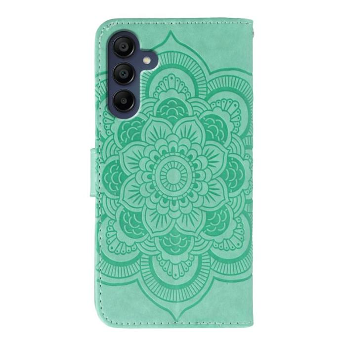 OEM - Mobilskal till Samsung Galaxy S26 KonstLäder Mandala Tryck - Grön