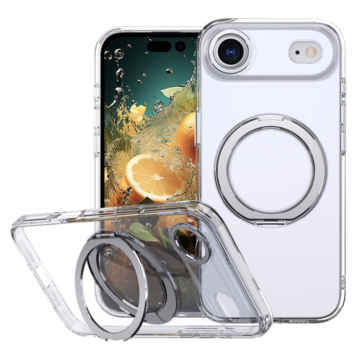 A-One Brand - iPhone Air Mobilskal Ring Kickstand TPU PC Clear - Transparent