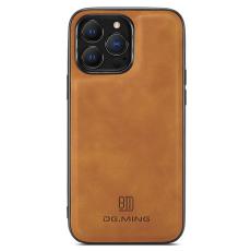 DG.MING - DG.MING iPhone 12 / 12 Pro Fodral Fall-S&auml;kert KonstL&auml;der Brun