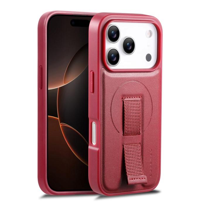 CASENEO - CASENEO iPhone 17 Pro Fodral Magnetiskt KonstLäder - Röd