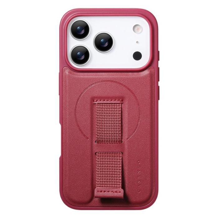 CASENEO - CASENEO iPhone 17 Pro Fodral Magnetiskt KonstLäder - Röd