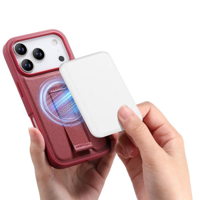 CASENEO - CASENEO iPhone 17 Pro Fodral Magnetiskt KonstLäder - Röd