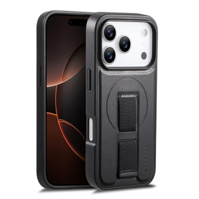 CASENEO - CASENEO iPhone 17 Pro Fodral Magnetiskt KonstLäder - Svart
