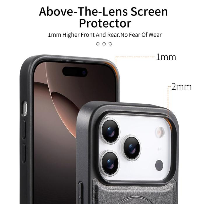 CASENEO - CASENEO iPhone 17 Pro Fodral Magnetiskt KonstLäder - Svart