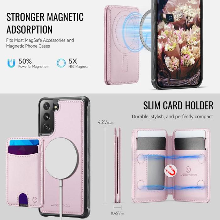 OEM - JEEHOOD Samsung Galaxy S22 5G Fodral KonstLäder - Rosa