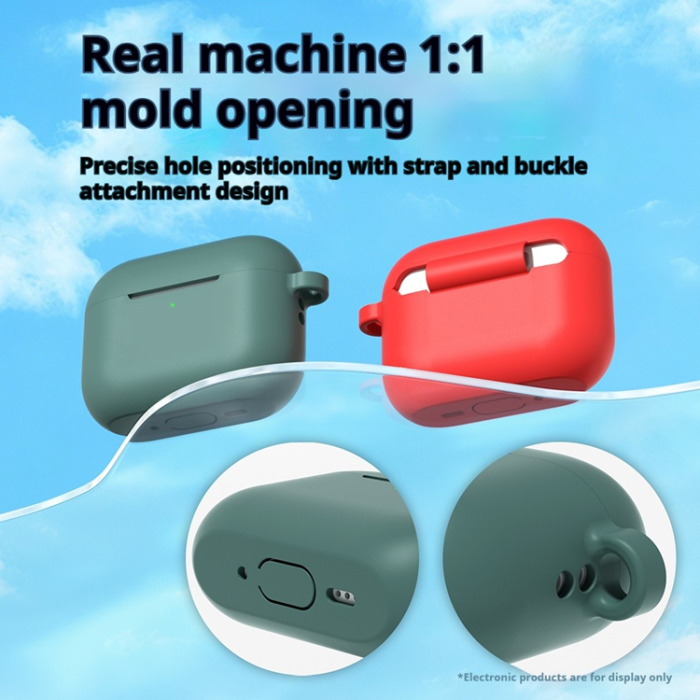 A-One Brand - AirPods Pro 3 Skal Med Carabiner Silikon - Lavendelgrå 