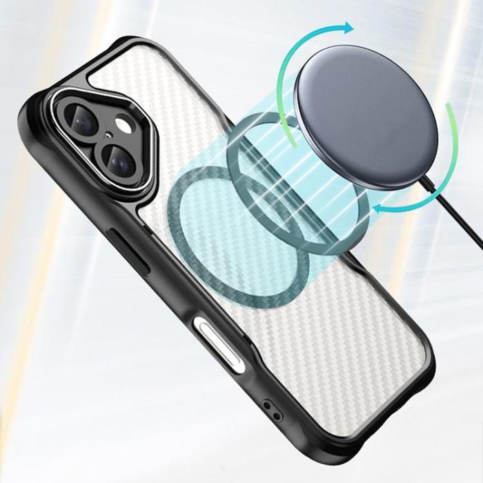 OEM - iPhone 16 Mobilskal MagSafe Defender Carbon - Svart